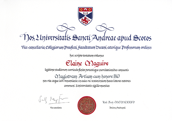 Latin Degree Certificate