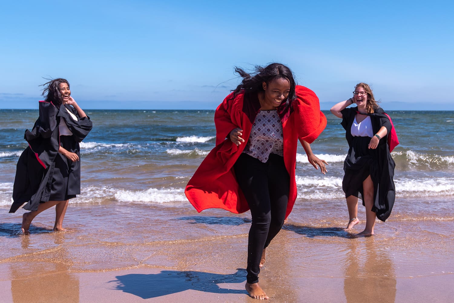 Students on the beach