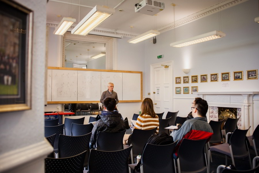 Students attending a tutorial in room JBH at Castlecliffe