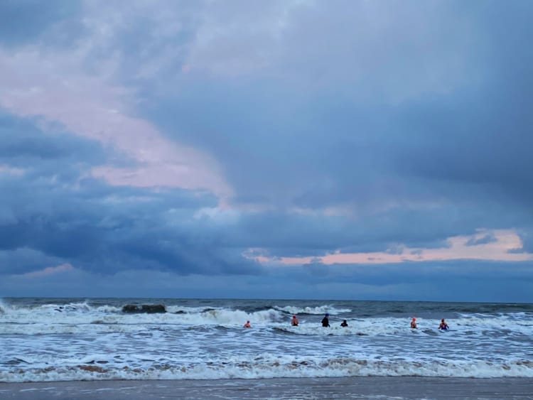 Swimmers in North Sea