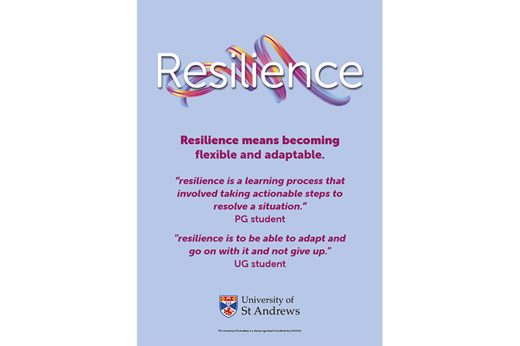 bright poster: Resilience means becoming flexible and adaptable.