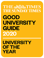 The Times and Sunday Times Good University Guide 2020 badge for University of the Year