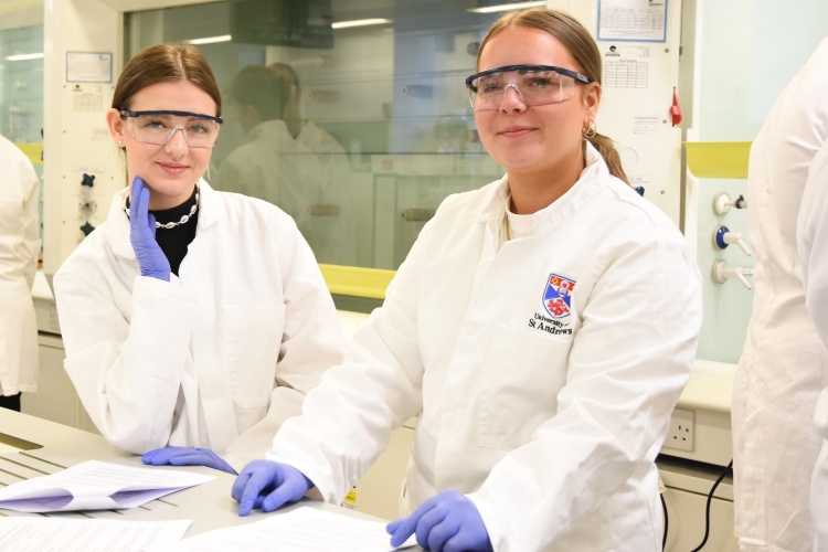 Sutton Trust Summer School students in the lab.