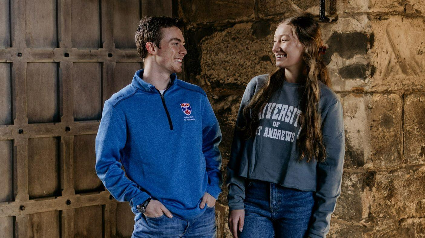 Man and woman modelling sweatshirts