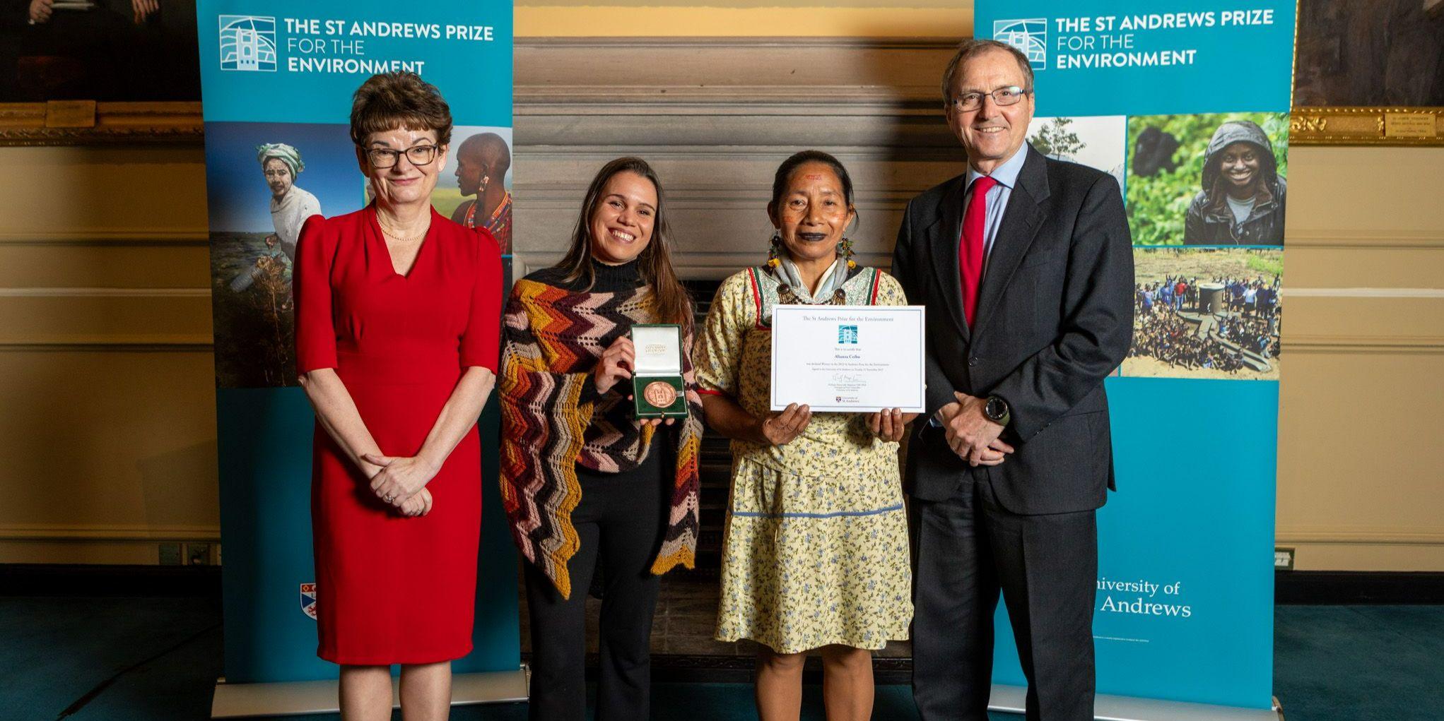 The Principal with winners of the St Andrews Prize