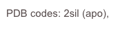 PDB codes: 2sil (apo),