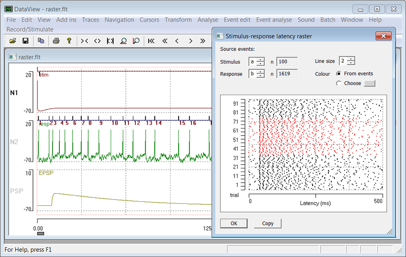 Raster plot