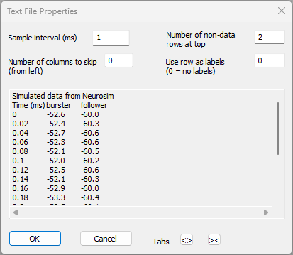 Text file open dialog